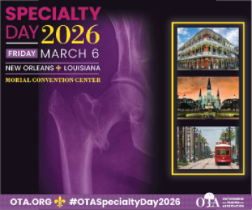 the official graphic for 2026 OTA Specialty Day in New Orleans, LA on Friday March 6, 2026
