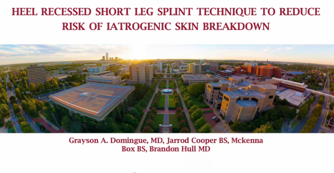 Heel Recessed Short Leg Splint Technique to Reduce Risk of Iatrogenic Skin Breakdown