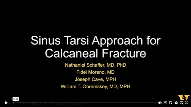Sinus Tarsi Approach for Calcaneal Fracture